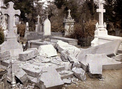 Damaged Graves at the Northern Cemetery, Reims, Marne, France, 1917 by Fernand Cuville